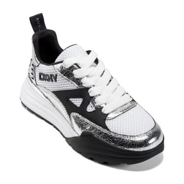 Imagem de DKNY Tênis feminino Zanira com cadarço e plataforma grossa, Níquel/preto, 39