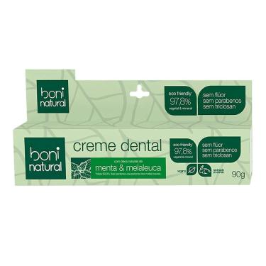 Imagem de  Creme Dental Boni Natural Menta  Sem Flúor 90g