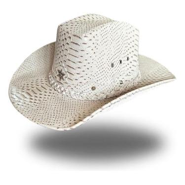 Imagem de Chapéu Americano em Couro Off White - Mundo Texano, Bege, P