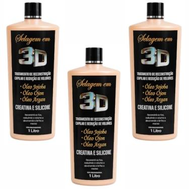 Imagem de Selagem 3D Profissional – Kit 3×1000 ml | alinhamento dos fios, hidratação e brilho