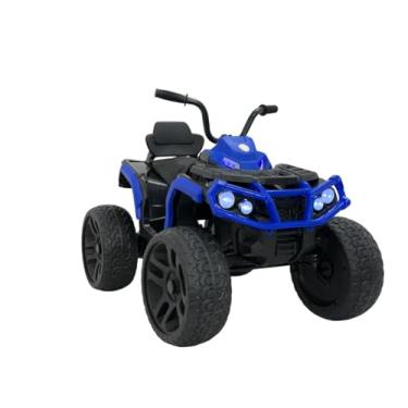 Imagem de Bang Toys - Moto Elétrica Infantil Bravo G4 24V - com Banco de Couro, Pneu EVA, Rodas de Treinamento, Luzes de LED, Sons e Entrada USB/MP3 - Suporta até 50kg - Cor Azul