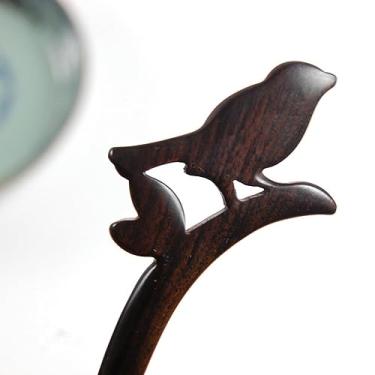 Imagem de Grampos de cabelo vintage esculpidos de madeira sândalo pauzinhos vara de cabelo étnico pino de cabelo feminino joias acessórios