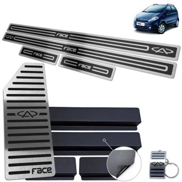 Imagem de Descanso e Soleira Chery Face 2010 a 2015 Preto Alto Relevo