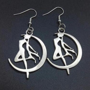 Imagem de Brinco Anime Sailor Moon Brincos Prateados Pendurados