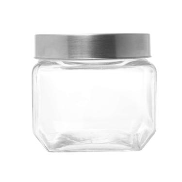 Imagem de Pote Hermético Gastro de Vidro com Tampa de Metal Prateada 800ml - Lyor