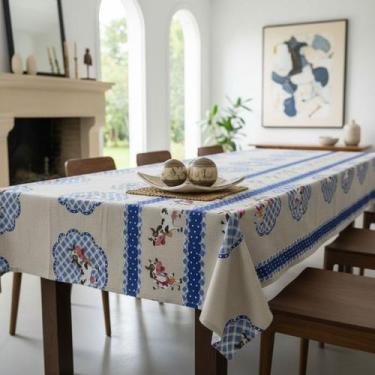 Imagem de Toalha de mesa térmica e impermeável para 4 ou 6 cadeiras - Genérica, 