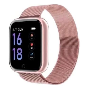 Imagem de Relógio Smart Watch Esportivo T80 Bluetooth Android e IOS - Rosa - Dra