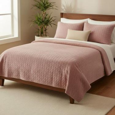 Imagem de Colcha Cobre Leito Premium Reale Casal Queen - NoBrand, Rosê, Queen