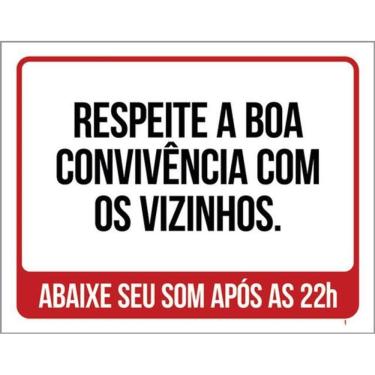 Imagem de Kit 5 Placas Respeite Boa Convivência Vizinhos Abaixe Som