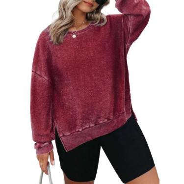 Imagem de Moletom feminino Eytino plus size Red Dahlia Waffle Knit 1X