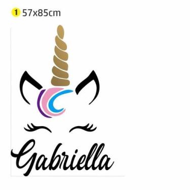 Imagem de Adesivo Parede Unicórnio Nome Personalizado - Shoppingnet