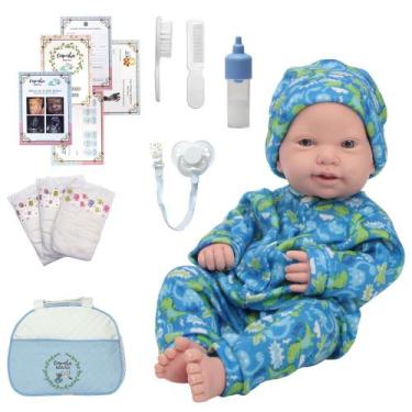 Imagem de Boneco Reborn Menino Recém Nascido Pijama Dino Completo - Cegonha Rebo