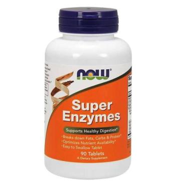 Imagem de Super Enzimas Digestivas 90 Tabletes Super Enzymes Now Foods - sku 129