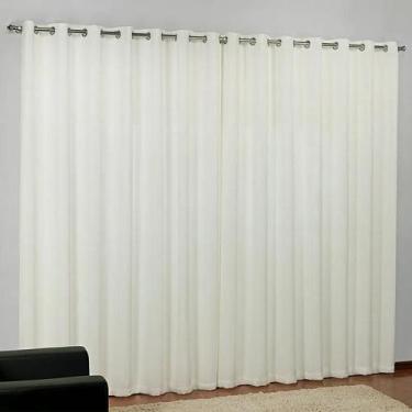 Imagem de Cortina Nia Linho Duplex 280x180cm Branca - Niazitex