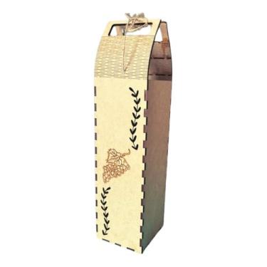 Imagem de Caixa Vinho Para Presente Artesanato Personalizável Mdf Cru