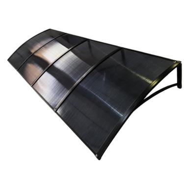 Imagem de Toldo Área Externa Policarbonato Modular 2.90x70cm Cobertura Portas e Janelas (Preto c/Fumê)