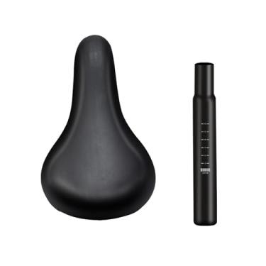 Imagem de Lljsszr Selim de bicicleta, almofada de assento de bicicleta de equilíbrio, assento de bicicleta de couro PU macio para ciclismo esportivo ao ar livre, Saddle W 25.4mm Post