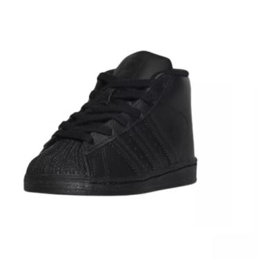 Imagem de adidas Tênis infantil masculino Pro Model C casual - branco, Preto/Preto/Preto, 4 Infant