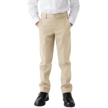 Imagem de Calça uniforme KEYWANTS Vestido bege para meninos com elástico na cint