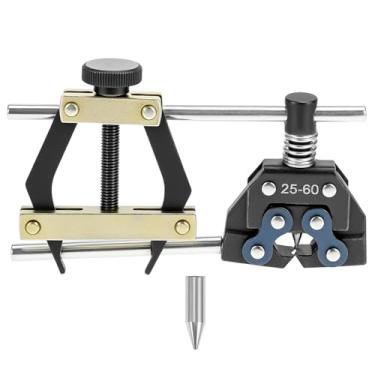 Imagem de QWORK #25-60 Kit universal de ferramentas de corrente de rolo, disjuntor de corrente de aço carbono, cortador, suporte e extrator para bicicletas, motocicletas e quadriciclos