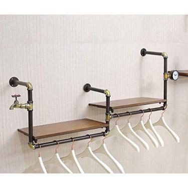 Imagem de Cabide de parede retrô para pendurar na parede, cabide de ferro para sala de estar, quarto, cabide de parede, personalidade, tubo de vento, suporte de exibição de roupas