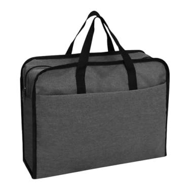 Imagem de Colaxi Pasta de negócios, bolsa para documentos, alça confortável, bolsa leve, organizadora de arquivos para viagens de negócios ao ar livre, Cinza Escuro 41x13x32cm
