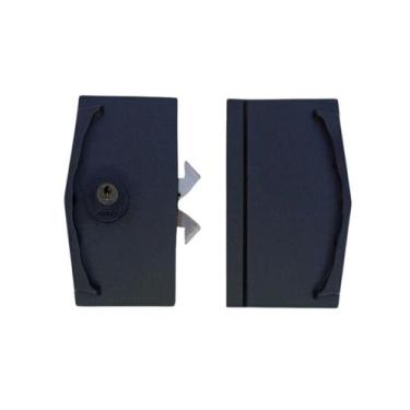 Imagem de Placa Fechadura Blindex Porta Correr Vidro Vidro - Arouca, Preto fosco