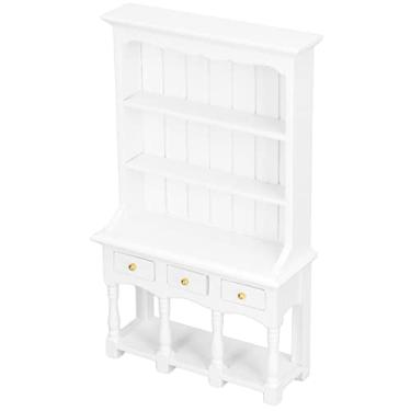 Imagem de Naroote Estante para Casa de Bonecas, Linda Casa de Bonecas Simulada, Armário de Livro de Madeira para