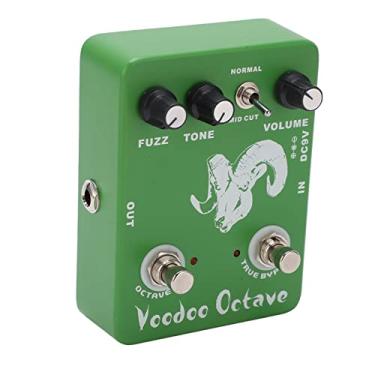 Imagem de RiToEasysports Pedal de Efeito de Guitarra True Bypass Voodoo Octave Fuzz Acabamento de Metal Verde Fácil Ajuste de Tom de Controle para Guitarristas