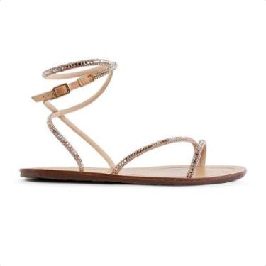 Imagem de Sandália Rasteira Schutz Tiras de Brilho Feminina-Feminino