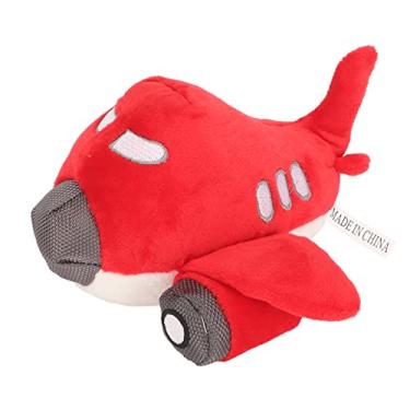 Imagem de HEEPDD Brinquedo de Cachorro de Pelúcia, Em Forma de Avião Pequeno Filhote de Cachorro Recheado Brinquedos (Vermelho)