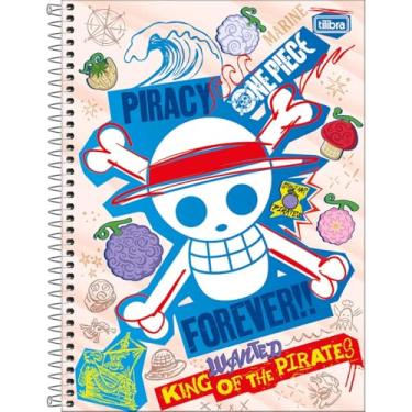 Imagem de Tilibra - Caderno Espiral Capa Dura Universitário Connect 10 Matérias One Piece Netflix 160 Folhas - Caveira E Elementos