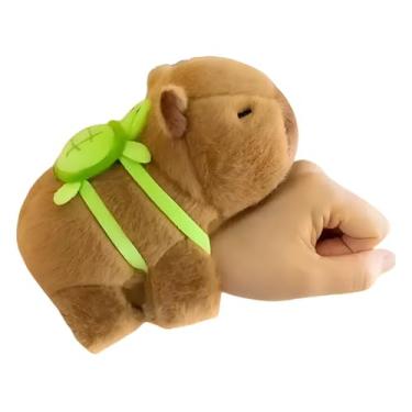 Imagem de Capivara De Braço Brinquedo Pulseira Pelúcia Filó C/Mochila Bracelete Capibara Antiestresse Fofa Cositas Festa