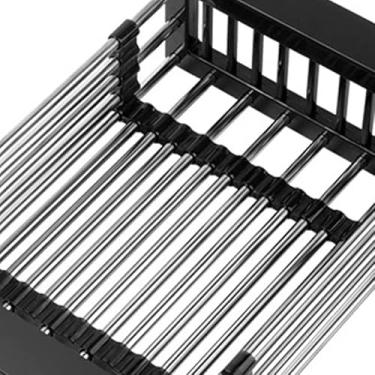 Imagem de Generic Sobre o Escorredor da Pia, Sobre o Escorredor da Pia, Aço Inoxidável Multifuncional de Alta Dureza para Frutas (S Preto)