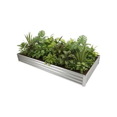 Imagem de Canteiro Metálico Elevado para Jardim Retangular 240x120cm - Montar e 