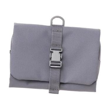 Imagem de MotiveTech Nécessaire de Viagem para Maquiagem, Estojo de Maquiagem Feminino Portátil, Fácil de Limpar, Organizador de Cosméticos para Atividades Ao Ar Livre E V, Cinza