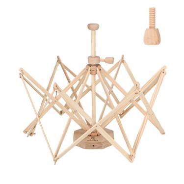 Imagem de Olikraft Fio de madeira Swift | Guarda-chuva de fio reverso leve | Bola Swift | Enrolador de novelo | Sem necessidade de grampo (patenteado)