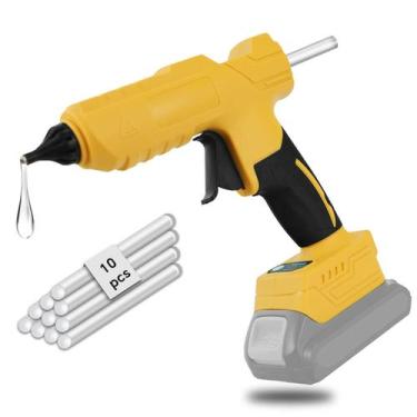 Imagem de Pistola De Cola Quente Sem Fio De 100W Para Bateria Dewalt 20V Com 10 