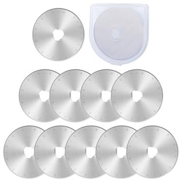 Imagem de Pacote com 10 lâminas de corte rotativo de 45 mm lâminas afiadas de substituição rotativa cortador de roda de tecido de roda de tecido