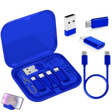 Imagem de Caixa de armazenamento de gerenciamento de cabos com cabo de carregamento e suporte de cartão, estojo organizador de cabos de mesa para uso em casa, escritório