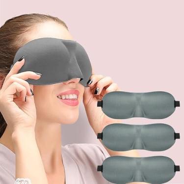 Imagem de Máscara de dormir para dorminhocos de costas e de lado, pacote com 3, máscaras oculares 3D com bloqueio de luz 100% para dormir, cobertura para olhos com pressão zero para mulheres e homens, leve e