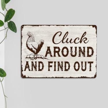 Imagem de Presentes engraçados de frango placas de metal vintage placas de galinheiro para fazenda quintal fazenda decoração de galinheiro placas de fazenda para casa cozinha decoração ao ar livre brinque e