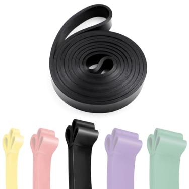 Imagem de Bandas de resistência, faixas longas de apertar, faixas de anel de alongamento para treinamento de força, pilates, exercícios de musculação assistidos, exercícios de musculação e musculação, preto