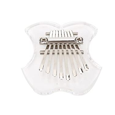 Imagem de RiToEasysports Piano de Polegar Cristal Mini Instrumento Musical Portátil Fruta Mbira para Iniciantes 8 Teclas, Harpa de Dedo Transparente para Acessórios de Carro