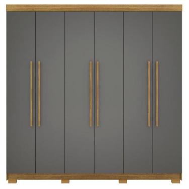 Imagem de Guarda Roupa Casal 6 Portas 2 Gavetas Vlr Nature Alasca - MILANI MOVEL