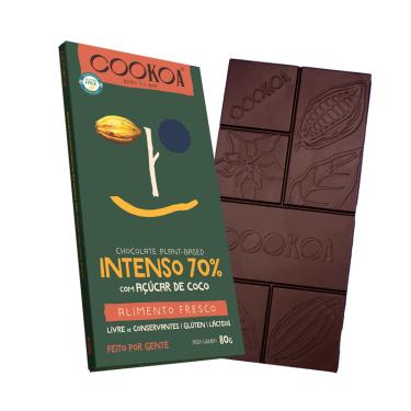 Imagem de Chocolate Intenso 70% Cacau Vegano Cookoa 80g