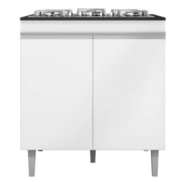 Imagem de Balcão Cooktop 80cm Andréia 1 Porta Ajl Móveis Branco