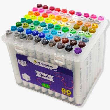 Imagem de Kit Canetas Ponta Dupla Para Colorir 80un  Zona Criativa