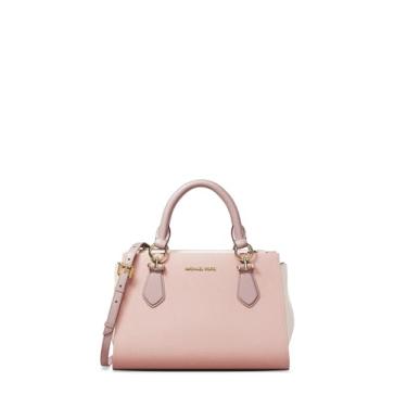 Imagem de Michael Kors Bolsa transversal pequena Marilyn, ferragens douradas/blush em pó multi