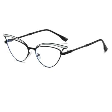 Imagem de HCPIHF Óculos de sol da moda Uv400 com armação de metal retrô estilo punk masculino e feminino (preto)